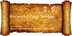 Keresztényi Ibolya névjegykártya